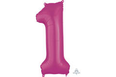Foil Balloon - Number - 1 - Pink - 86 cm